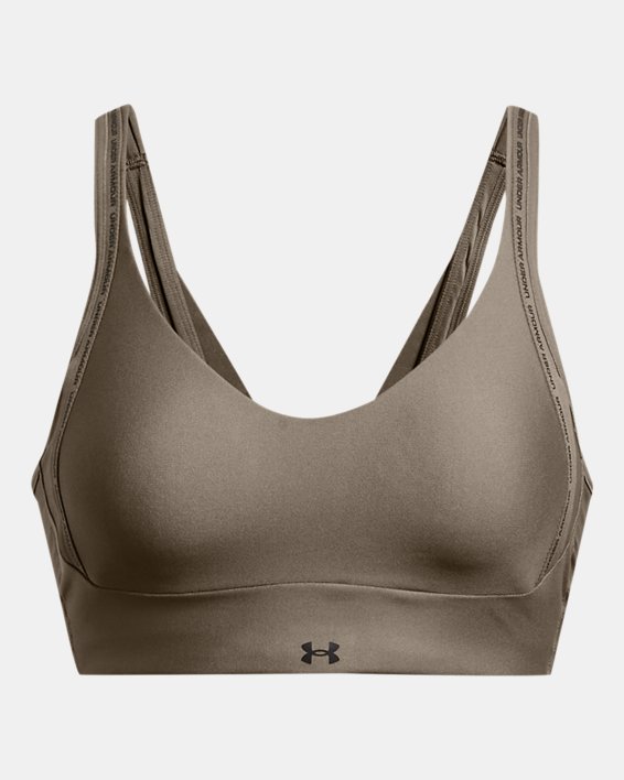 Women's UA Infinity 2.0 Low Strappy Sports Bra, Brown, pdpMainDesktop image number 4